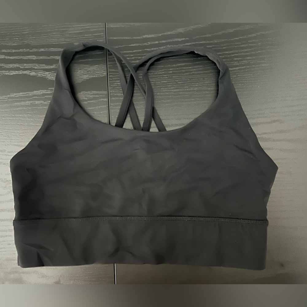lululemon energy longline black bra - size 6